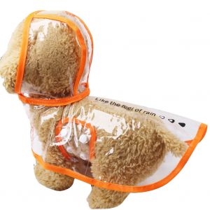 Hjlian Impermeable Transparent Pour Chien (Orange S) - Neuf