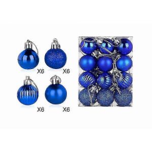 2025 24pcs 3cm Mini Petites Boules de No&euml;l Arbre de Boules Ornements de No&euml;l, F&ecirc;te de Mariage D&eacute;corations de la Maison - Neuf