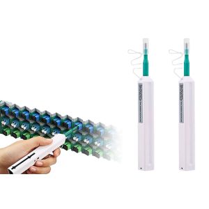 Lot de 2 stylos de nettoyage pour connecteurs &agrave; fibre optique 2,5 mm &agrave; ouverture en un clic (SC, FC, ST) - Neuf