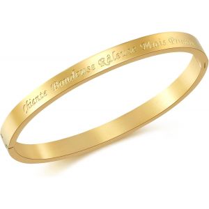 Eryi-Bracelets Fin En Acier Inoxydable Message Bracelet Pour Femme D`Inspiration D'amitié En Or Bracelet Jonc Pour Meilleur AmiU2026 - Neuf