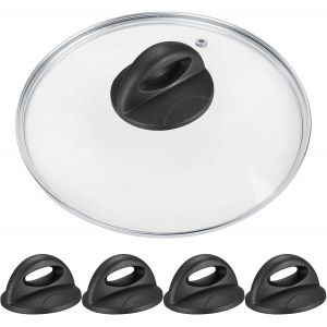 Lot De 4 Boutons De Couvercle De Cuisinière, De Casserole, De Cuisine, De Remplacement Pour Couvercle En Verre, Poignée De Couvercle ¿ Noir - Neuf