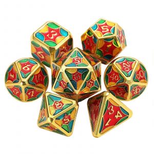 Lot De 7 D&eacute;s Poly&eacute;driques En M&eacute;tal, Couleurs Num&eacute;riques D4 D6 D8 D10 D12 D20, Pour Jeux De Soci&eacute;t&eacute;, Jeux De Famille, Gravure, Jouets &Eacute;ducatifs, Accessoires - Neuf