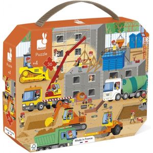 KALANKA-- Puzzle Enfant Le Chantier 36 Pièces - Jeu Educatif Motricité Fine et Concentration - Valisette Poignée - Fabriqué en France et Certifié FSC - Dès 4 Ans, J02604 - Neuf