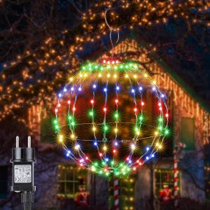 Boules Lumineuses De Noël, 30Cm 120 Led Boules Lumières Décoration Noël Extérieure Avec Minuterie 8 Modes Etanche Multicolore Intérieur Pour Jardin Fête Maison(1 Pièce) - Neuf