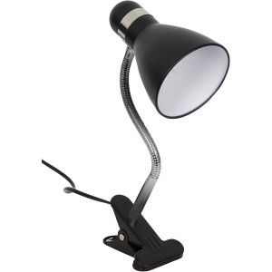 Kal-- Lampe De Bureau À Pince En Métal - Orientable Et Portable - Douille E27 - Pour Enfants, Ateliers, Chambres - Noir, Blanc, Métal - Neuf