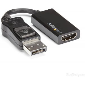 Startech.Com Adaptateur Displayport Vers Hdmi - Convertisseur Vidéo 4K 60Hz Active Dp 1.4 Vers Hdmi 2.0 - Dongle Dp Vers Hdmi Pour Moniteur/Tv/Écran - Connecteur Dp Verrouillable (Dp2Hd4K60S[Z5399] - Neuf