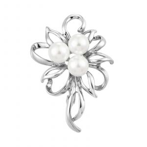 Broche &Eacute;l&eacute;gante En Perles Et Fleurs, Id&eacute;ale Pour Les Mariages Et Les Accessoires De Mari&eacute;e. Style Vintage, Faite Main, Blanche Et Dor&eacute;e. - Neuf
