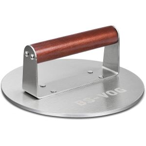 Ulteronixshop-21,6 Cm Presse Steak Hach&eacute;, 1,15 Kg Poids Lourd Avec Manche En Bois, Smashed Burger En Acier Inoxydable Pour Viande, Patty, Steak, Bacon, Saucisse, Accessoires De Barbecue Professionnel - Neuf
