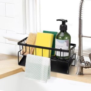 Kalanka-Support D'&eacute;vier De Cuisine, Organisateur En Acier Inoxydable, Vidange Automatique, Avec Porte-Serviettes, Porte-&Eacute;ponge - Neuf