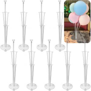 ChicSlick-Lot De 10 Support De Ballon Table, 73 Cm / 28 Po Kit Support Ballon Anniversaire, Supports De Ballon De Table Plastiques Pour Décoration De Fête, Décoration D'Anniversaire De Maria[X1411] - Neuf