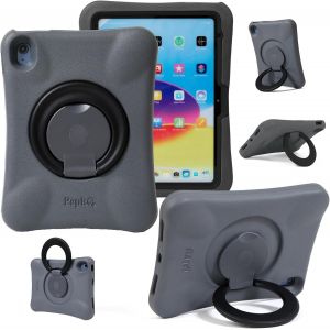 NAERYUT-Coque Pour Enfants Pour Ipad,Housse Antichoc Pour Ipad A16 11¿ (2025)/Ipad 10,9¿ 10E Génération (2022),Étui De Protection Complet Léger Avec Poignée/Support Pliable (Gris+Noir) - Neuf