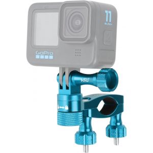 Support de Vélo pour GoPro, Fixation de Guidon Rotatif Réglable à 360 Degrés pour Hero 12/11/10/9/8/7/6/5/4/3, et Insta360 Caméra d'action (Bleu) - Neuf