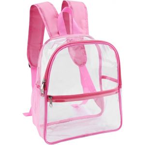 nzqaf-Sac à Dos Transparent Mini, 23 * 19 * 7cm PVC Sac à Dos d'école Transparent Imperméable, Sacs à Dos Transparente Étanche, PVC Transparente Sac à Main Unisexe pour Travail Voyage Concert Sports - Neuf