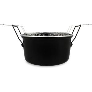 - Friteuse du Nord 28cm en acier émaillé noir et bord chrome - Panier inclus, pour des frites maison délicieuses - 3645575 - Neuf