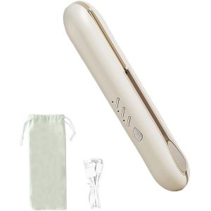 Mini Lisseur Cheveux Sans Fil, Fer &Agrave; Lisser De Voyage, Petits Lisseurs Pour Cheveux Courts, Portable C&eacute;ramique Plaques Lisseurs Boucleur Cheveux 2 En 1 Avec 3 Temp&eacute;ratures R&eacute;glables, Beige - Neuf