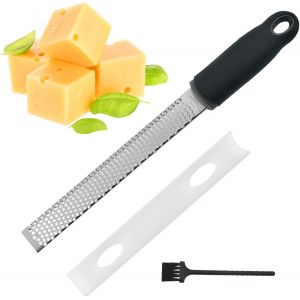 R&acirc;pe Zesteur En Acier Inoxydable-R&acirc;pe &Agrave; Fromage,Parmesan,Citron,Ail,Gingembre Et Noix De Muscade,Avec Couvercle De Protection Et Brosse De Nettoyage,Passe Au Lave-Vaisselle - Neuf