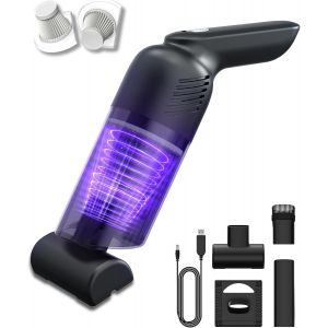 Aspirateur &Agrave; Main 4-En-1,12000Pa Aspirateur Voiture Puissant,Mini Aspirateur Sans Fil Portable,Multifonctionnel Voiture Sans Fil Pour Bureau, Maison, Cuisine, Poils - Neuf
