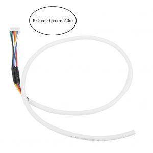 Cable flexible rond en cuivre blanc a 6 conducteurs, 40 m, 0,5 mm2, pour systeme d'interphone video - Neuf
