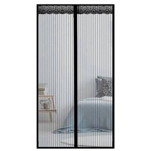 Rideau magn&eacute;tique pour 140x230cm Rideau de porte magn&eacute;tique Moustiquaire Fen&ecirc;tre Fermeture automatique pour couloirs,portes,noir - Neuf