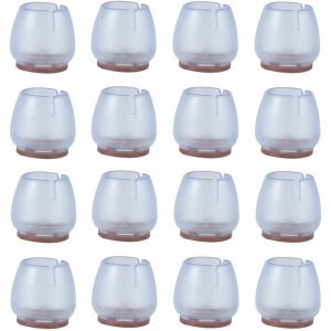 16 Pièces Chaise Casquettes Patins Pour Meubles Rond Carré Silicone Protection Plaquettes De Pieds De Meubles Chaise Jambe Caches Protege Pied De Chaiserond 20-30 Mm - Neuf
