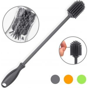 Brosse De Nettoyage Pour Biberons En Silicone À Long Manche, 31 Cm, Sans Bpa, Pour Biberons, Bouteilles Isothermes, Bouteilles D'eau, Vases, Verres, Idéale Pour Les Petits Goulots (1 Pièce) - Neuf