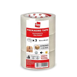 Packaging Tape-Ruban D'emballage,Adh&eacute;sif Paquets,Exp&eacute;ditions,D&eacute;m&eacute;nagements,R&eacute;sistant &Agrave; La D&eacute;chirure,Sans Solvant,Fort et Silencieux-50 m x 48 mm (3 rouleaux) (Transparent) - Neuf