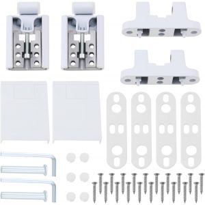 2 ensembles Charni&egrave;re pour drapeau de porte Charni&egrave;re de porte robuste Charni&egrave;re gauche-droite pour portes fran&ccedil;aises en PVC Utilis&eacute; pour les portes en plastique et en acier Blanc - Neuf