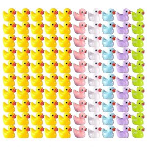 100 Pcs Petits Canards Ensemble D&eacute;coration Forme R&eacute;aliste R&eacute;sine Durable Canards Attachants Pour No&euml;l F&ecirc;te D'anniversaire Journ&eacute;e Des Enfants - Neuf