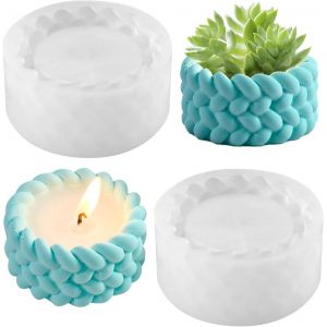 Lot De 2 Moules En Silicone S Pour B&eacute;ton, Pl&acirc;tre, R&eacute;sine &Eacute;poxy - Neuf