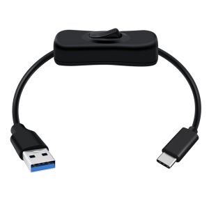 JGD-C&acirc;ble USB C vers USB 3.0 avec Interrupteur Cable Type C Charge Rapide et 5Gbps Transmission de Donn&eacute;es pour T&eacute;l&eacute;phone Portable, Disque Dur etc (Noir, 0.3 m) - Neuf
