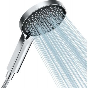 KGABERY-Pommeau De Douche Avec Tuyau,Douchette Douche Salle De Bain,Pommeau De Douche Economie Deau Anti Calcaire Avec 3 Types De Jets,Pommeau Douche Grande,Chromés - Neuf