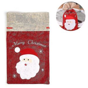 Sac De Cadeau De No&euml;l - Sac De Jute-Bonhomme De Neige - Neuf