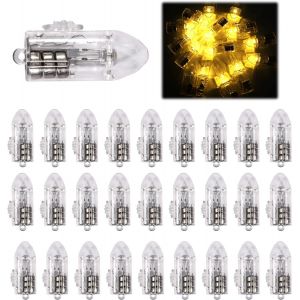 Cmjaagur-Lot De 30 Mini Lampes Led Pour Ballons - Blanc Chaud - Lanterne En Papier Avec Batterie - Mini Lumi&egrave;res Led - Pour F&ecirc;te D'anniversaire, Mariage, Halloween, D&eacute;coration De No&euml;l[M130] - Neuf