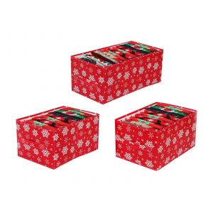 Lot de 3 bo&icirc;tes de rangement pliables pour v&ecirc;tements avec compartiments - Neuf