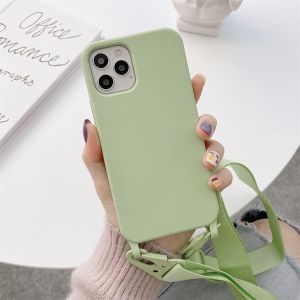Kal-Chaîne De Téléphone Portable Compatible Avec Iphone 13 Pro - Avec Cordon De Serrage - Pour Iphone 13 Pro - En Silicone - Avec Bande De Protection Pour Iphone 13 Pro Vert - Neuf