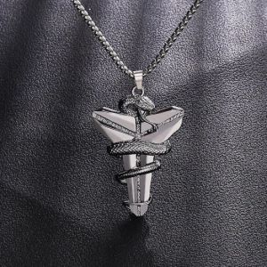 Collier Comm&eacute;moratif Kobe En Acier Inoxydable, Souvenir De La Star Du Basket-Ball, Collier Tendance, Collier Comm&eacute;moratif Black Mamba, Noir - Neuf