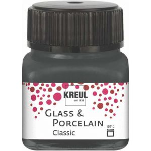 Glass & Porcelain Classic Gris, En Pot De 20 Ml, Peinture Brillante Pour Verre Et Porcelaine &iquest;&iquest; Base D'eau, S&iquest;&iquest;Chage Rapide, Opaque - Neuf
