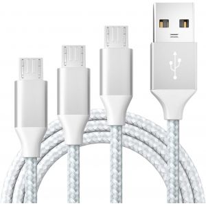 Ayu-Câble Micro Usb [3m/Lot De 3], Câble Micro Paire Mâle Usb 2.0a, Câble De Charge Rapide Android Micro Usb Vitesse De Transfert De Données 480mbps, Compatible Avec Samsung Galaxy S7 S6, Sony, Lg - Neuf