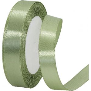 Ruban De Satin Double Face Pour Emballage Cadeau, 15 Mm, Vert Sauge, 22 M, Ruban En Tissu Pour Cadeaux, Bouquets, Gâteaux, Décoration De Mariage - Neuf