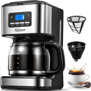 ChenQuanSarl-Cafetière Filtre, Electrique Programmable À 12 Tasses(1.5L), Système De Maintien Au Chaud Et Anti-Goutte 40 Min, Réutilisable, Technologie D'Infusion Rapide, 900W, Noir - Neuf
