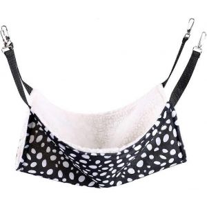 Hamac Pour Chat Furet,Rat,Lapin,Petit Chien Ou Tout Autre Petit Animal De Compagnie Chaton Cage (L :35 * 53cm,Noir Et Blanc) - Neuf