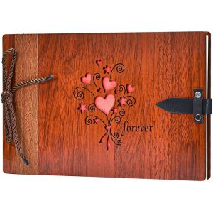 Cmjaagur-Diy Album Photo 80 Pages En Bois Album Photo Scrapbooking En Bois,De Mariage Cadeau De La Saint-Valentin À La Mère, Au Père[M3] - Neuf