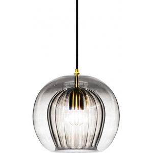 Subzonal-Superbe Lampe Suspension &Agrave; Boule En Verre Double Couche Finition Laiton Design R&eacute;tro E27 Lampe Plafonnier Globe Pour Chambre Salle &Agrave; Manger Loft Bar &Eacute;clairage Int&eacute;rieur (Gris, 20cm) - Neuf