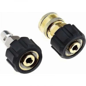 Adaptateur de tuyau de nettoyeur haute pression femelle vers raccord rapide mâle 3/8 et raccord rapide 3/8 femelle vers M22 14mm femelle - Neuf