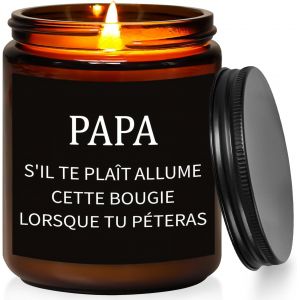 Cadeau Papa Cadeau Fete des Peres Bougies Papa Cadeaux Anniversaire Noel F&ecirc;te des P&egrave;res pour Papa Homme Pere ,Cire de Soja Parfum&eacute;e au Bois de Santal 200g - Neuf