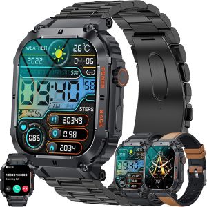 1,96"" Amoled Montre Connect&eacute;e Homme Avec Appel Bluetooth 5,2, Smartwatch Compatible Samsung Huawei Xiaomi Android Ios Podometre Gps Partag&eacute; Montre 123 Sports Cardiofrequencemetre (Noir) - Neuf