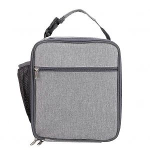 Sac à lunch en tissu Oxford pliable portable Sac d¿isolation alimentaire gris pour pique-en plein air - Neuf