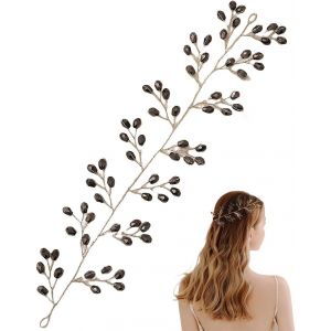 Kal-Bandeau Cheveux Feuille D`Or Female De Mariage Bijoux Elégant Coiffure Accessoires Bijoux De Fantaisie Pour Femmes Fête Anniversaire Cadeau X04707 - Neuf