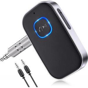 Recepteur Bluetooth 5.3 Voiture, Adaptateur Bluetooth Voiture 3,5mm Aux Jack Avec Sans Fil Réduction Du Bruit Pour Stéréo Voiture/Stéréo Domestique/Casque Filaire/Haut-Parleur/Mains Libres - Neuf