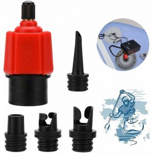 Pompe pour kayak gonflable, adaptateur de valve de gonflage SUP et embout de gaz, 4 pièces pour structures gonflables - Neuf